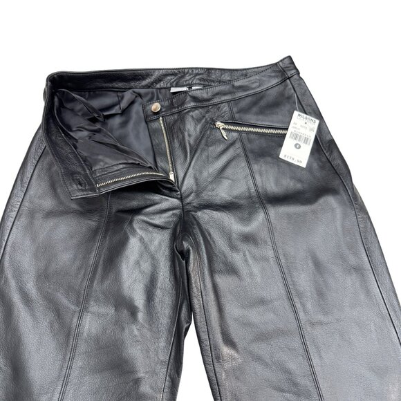 Wilson's Leather Maxima Women's Black Leather Pants Zipper Pockets, Size 6 NWT - Picture 4 of 11